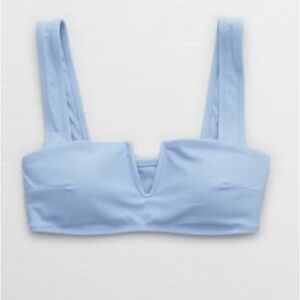 Aerie V Bandeau Bikini Top | Reef Waters Light Blue |  NWT Size L